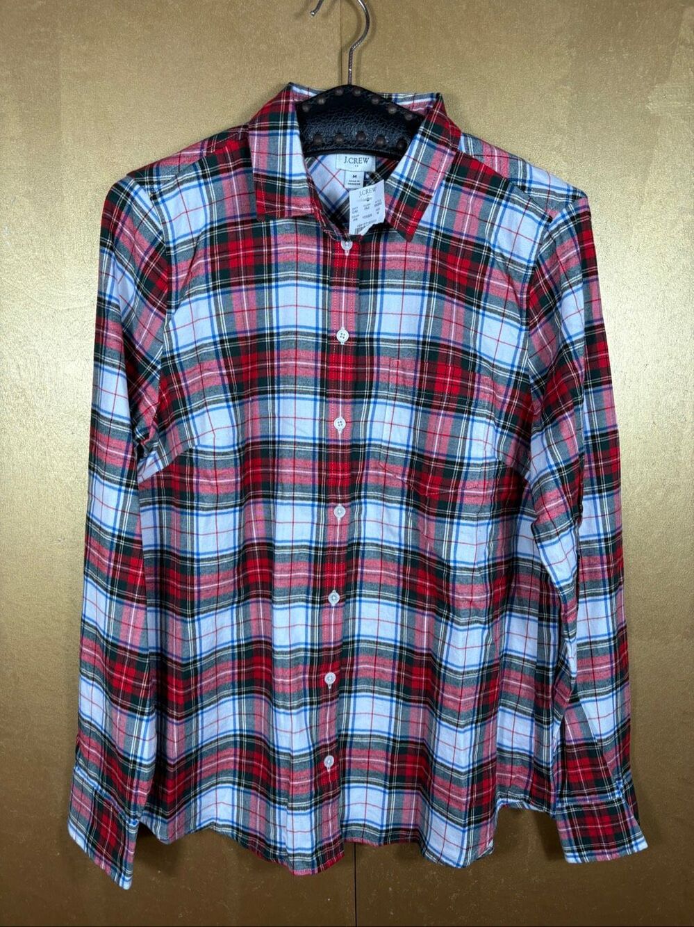 J.Crew woman’s brushed cotton plaid flannel button down shirt size M - Picture 1 of 5
